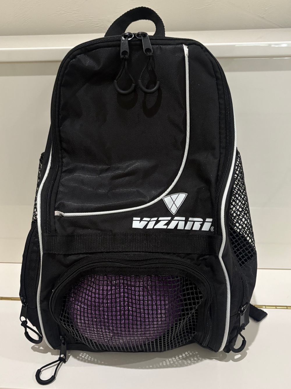 Brand new Vizari soccer backpack WITH a Champhox purple glitter soccer ball.